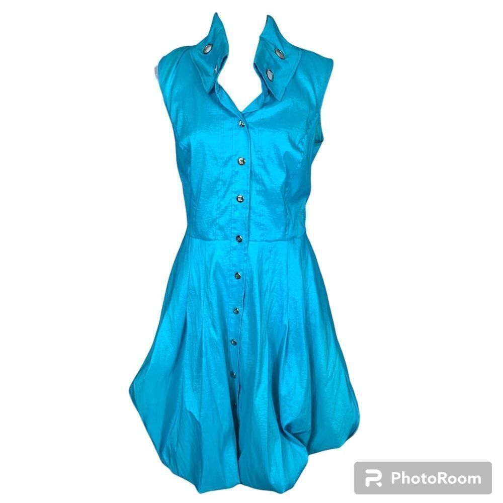 Frank Lyman Aqua Bubble Skirt Dress Sz 16